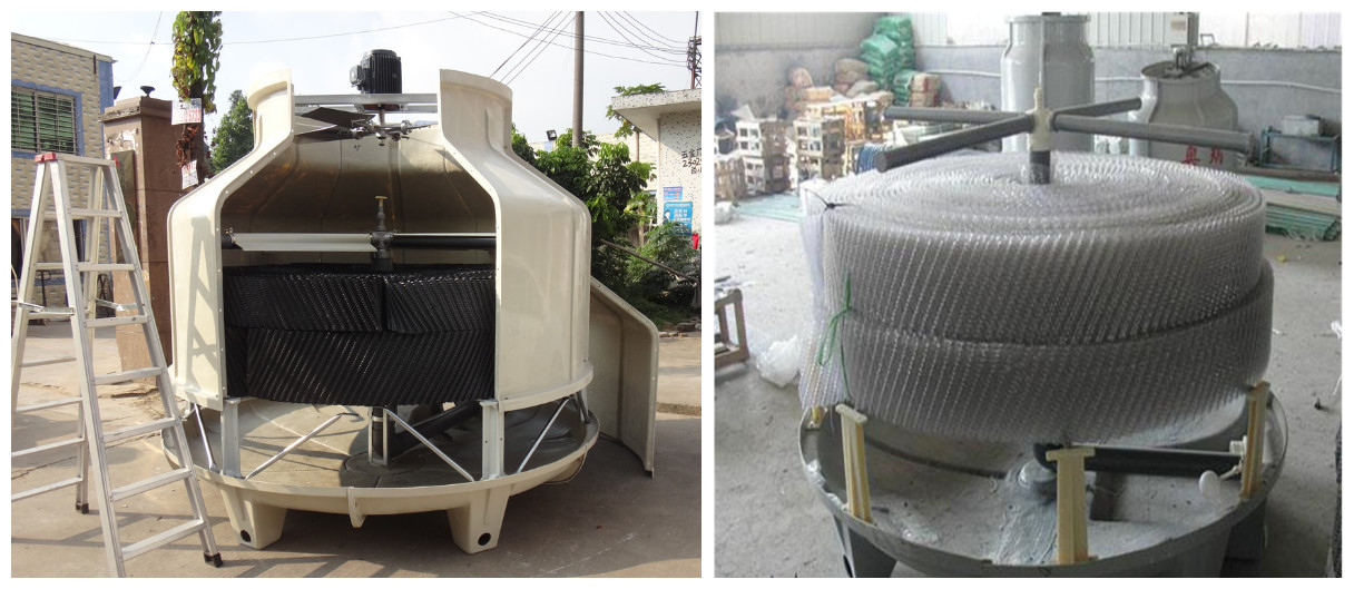 Round cooling tower fills